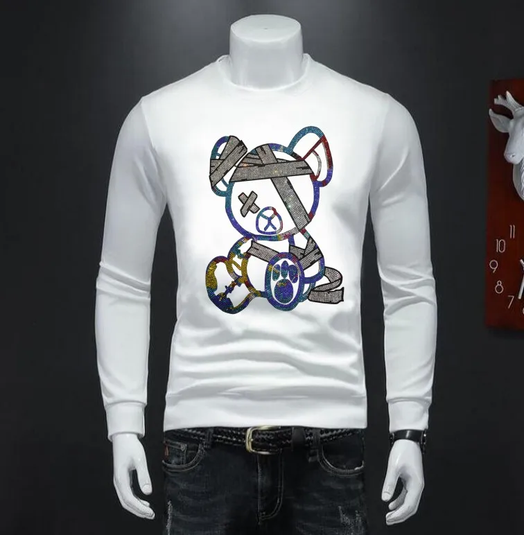 Men's Sportswear Clothing Anime Cartoon Winter Fashion Rhinestones  Design Doody Shirts Casual   Streetwear Tops Sweatshirt