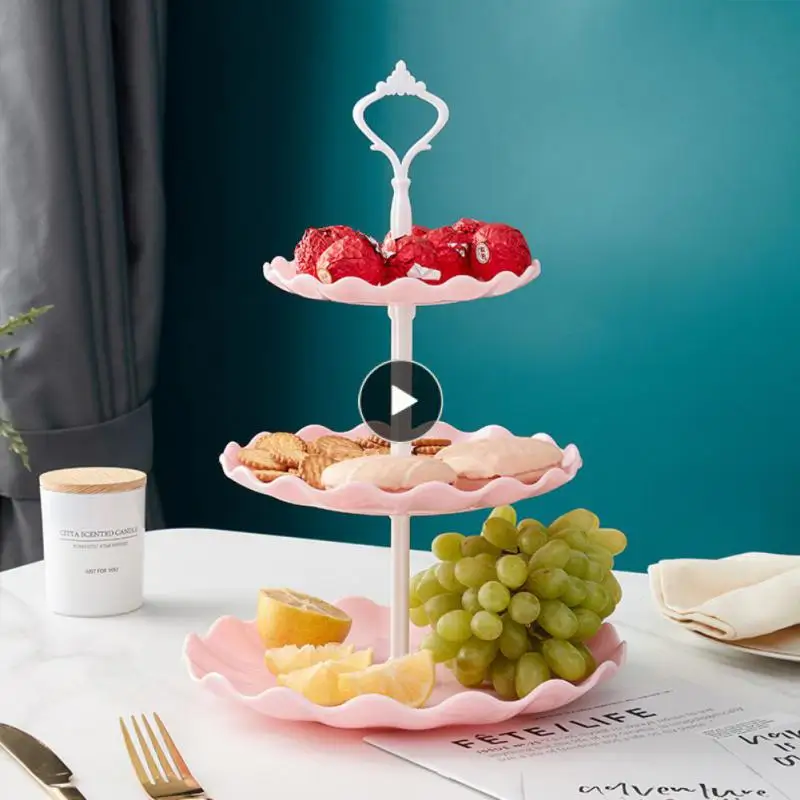 

Europe Style Cake Plate 4 Colors 3 Tiers Cake Stand Holiday Party Detachable Home Table Decoration Trays Cake Tray