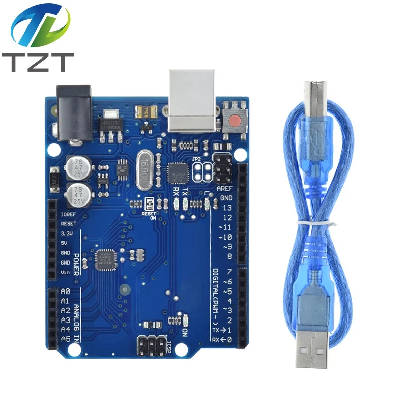 

Официальная коробка UNO R3 ATMEGA16U2, оригинальный строгий чип с кабелем для платы разработки Arduino UNO R3