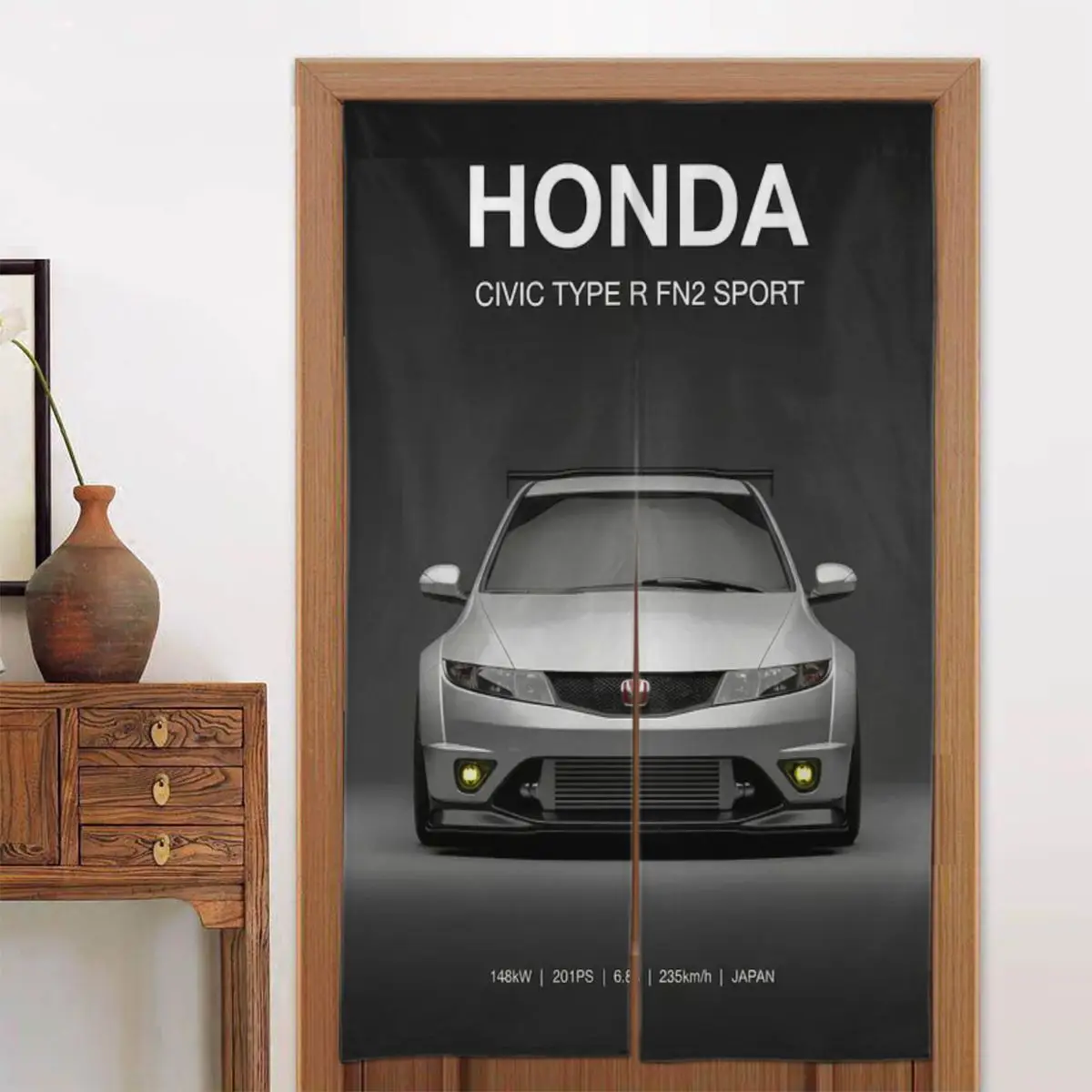 Фото Японские спортивные автомобили JDM: Простая декоративная короткая шторка на дверь №4