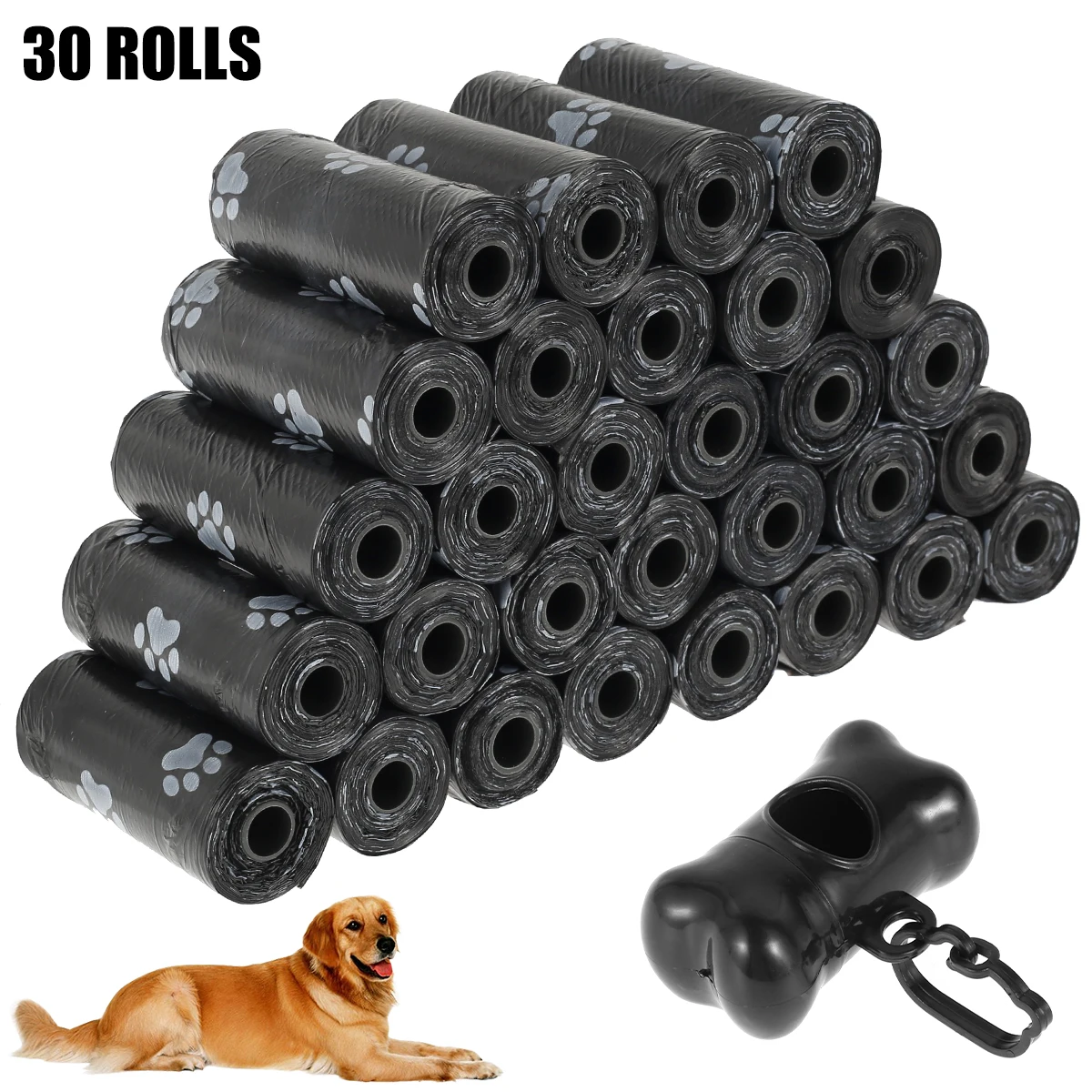 

30Roll Dog Poop Bags Biodegradable Eco Pet Waste Bag with Breakpoint Design Pet Poop Clean Pick Up Tools Pet Accessories