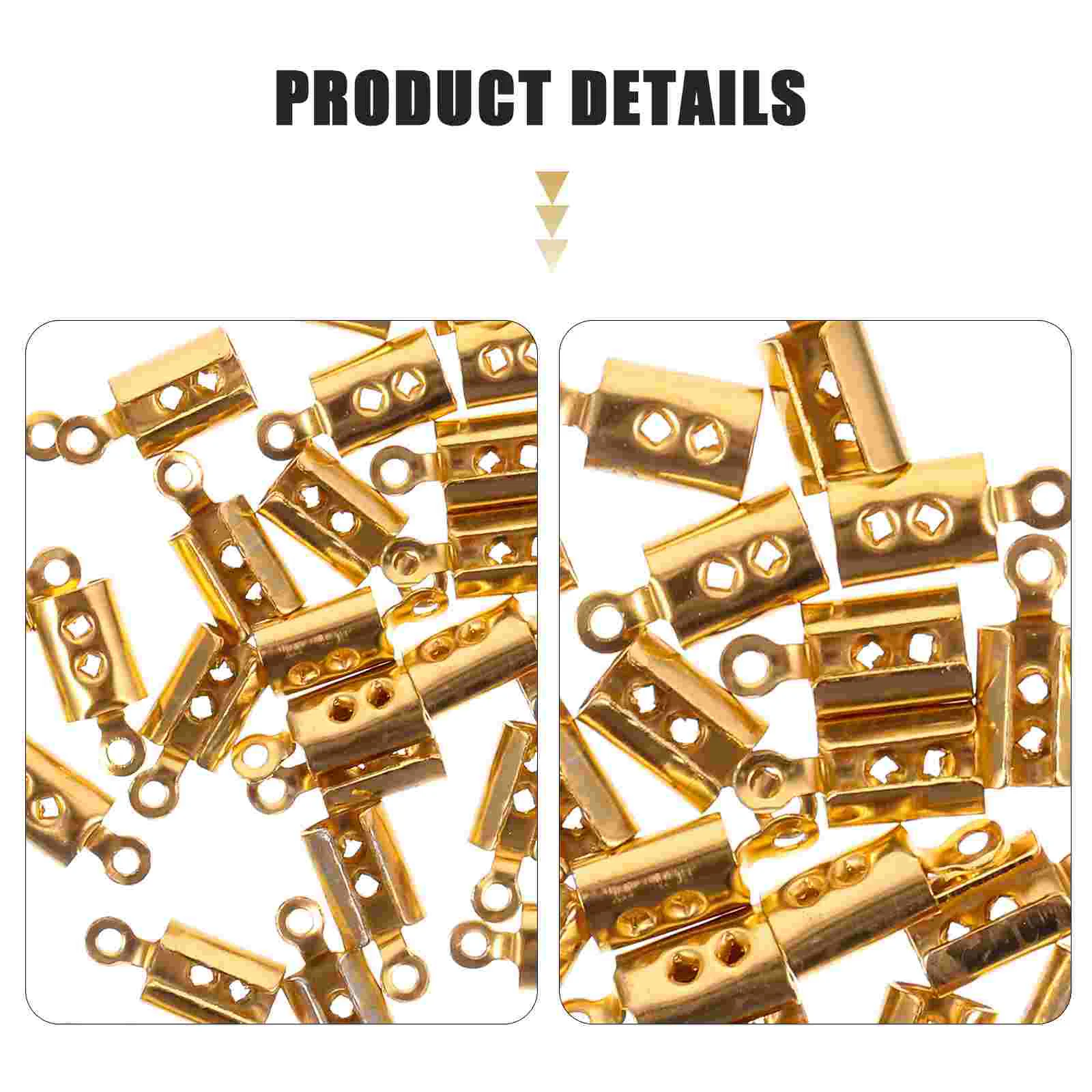 30 Pcs Metal Bracelet Strap Clip Clasps Necklaces Jewelry Buckle Clips 0.9X0.9X0.3CM Golden Stainless Steel