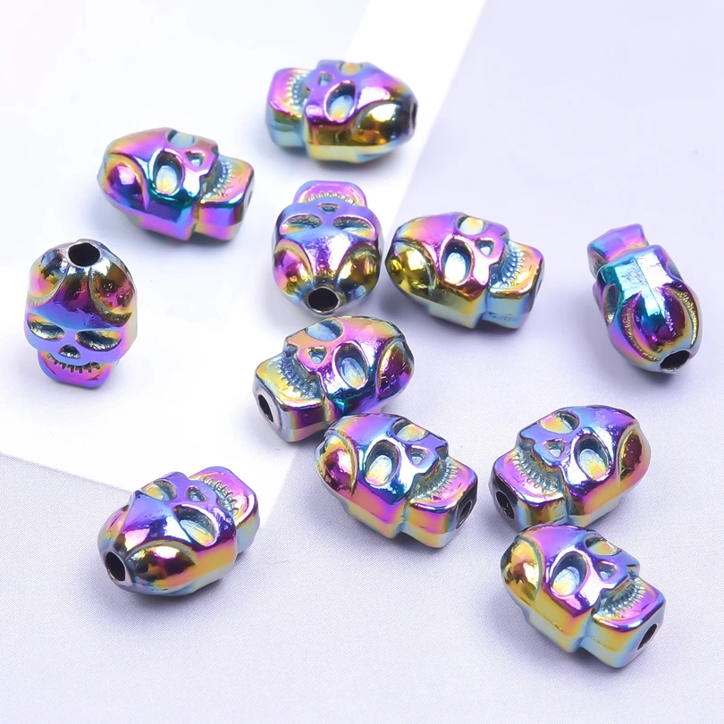 

30pcs/Lot Rainbow Color Alloy Beads Fish/Turtle/Square/Round Pattern/Heart Bead DIY Jewelry Findings Material Handmade Bracelets