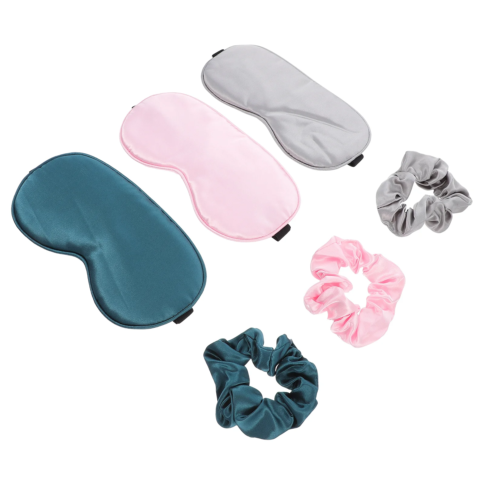 

SleepMask Hair Scrunchies Set EyeMask Eye Shade Cover Satin Blindfold Hair Ties for Blocks Reduces Puffy Eyes Gifts 3