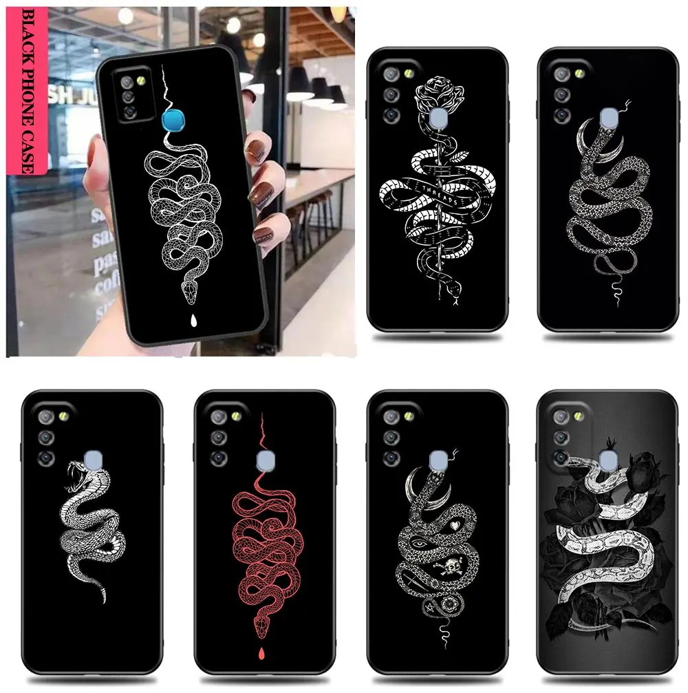 

Black Mamba Snake Tattoo Funfas Case for Tecno Infinix Hot Note 8 9 10 10i 10S 11 11S 7 8i S5 SMART 4 5 6 POVA2 Pro PLAY Cases