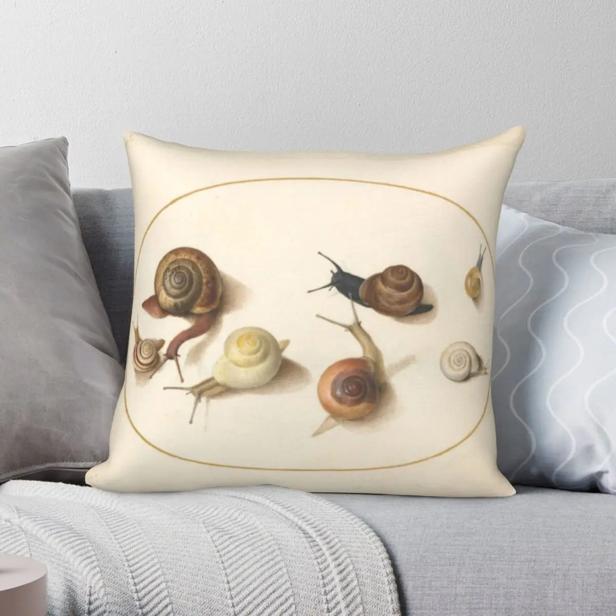 

Чехол из полиэстера и льна с узором в виде улитки