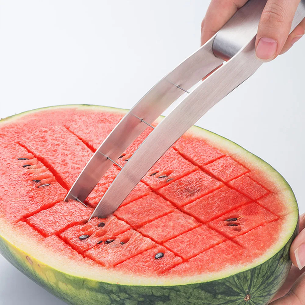 

Watermelon Fork Slicer New Stainless Steel Watermelon Slicer Fruit Cube Cutter Fork Melon Cube Cutting Tool Fruit Vegetable Tool