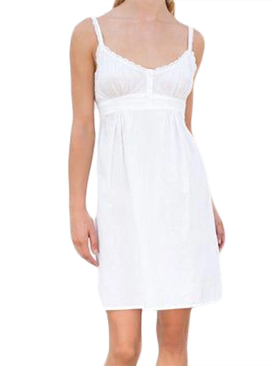 

Женское летнее Повседневное платье на бретельках, однотонное милое платье без рукавов с V-образным вырезом, модное мини-платье с открытой сп...