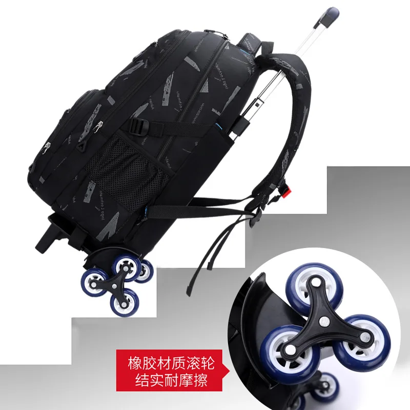 School Bags with Wheels Rolling children Backpack for Boys Trolley Kids Bookbag Wheeled Backpack Carry on Travel Luggage Mochila