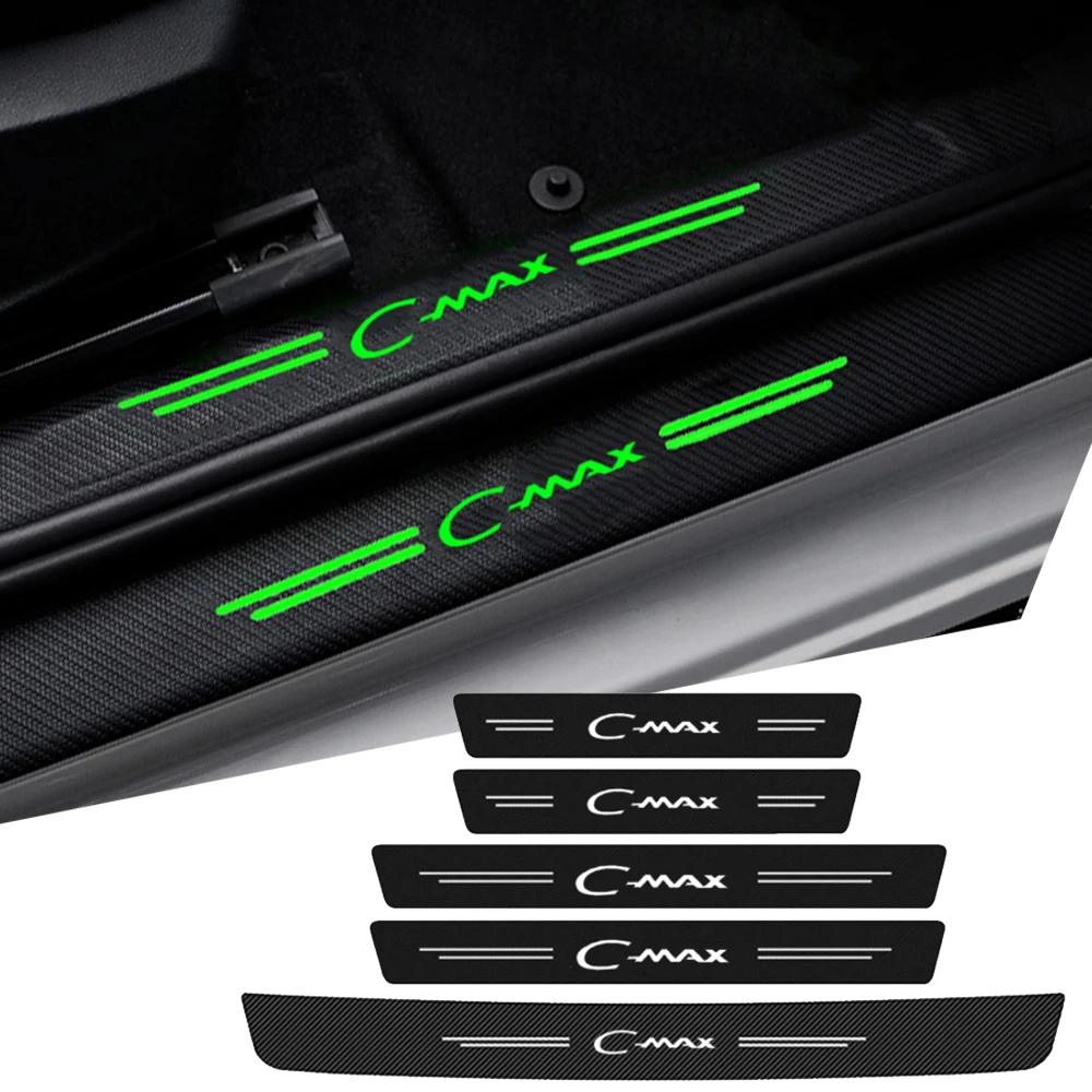 

Светящийся для Ford C-MAX Logo Focus F150 Fusion Escape протектор порога автомобильной двери Задний бампер аксессуары для заднего багажника