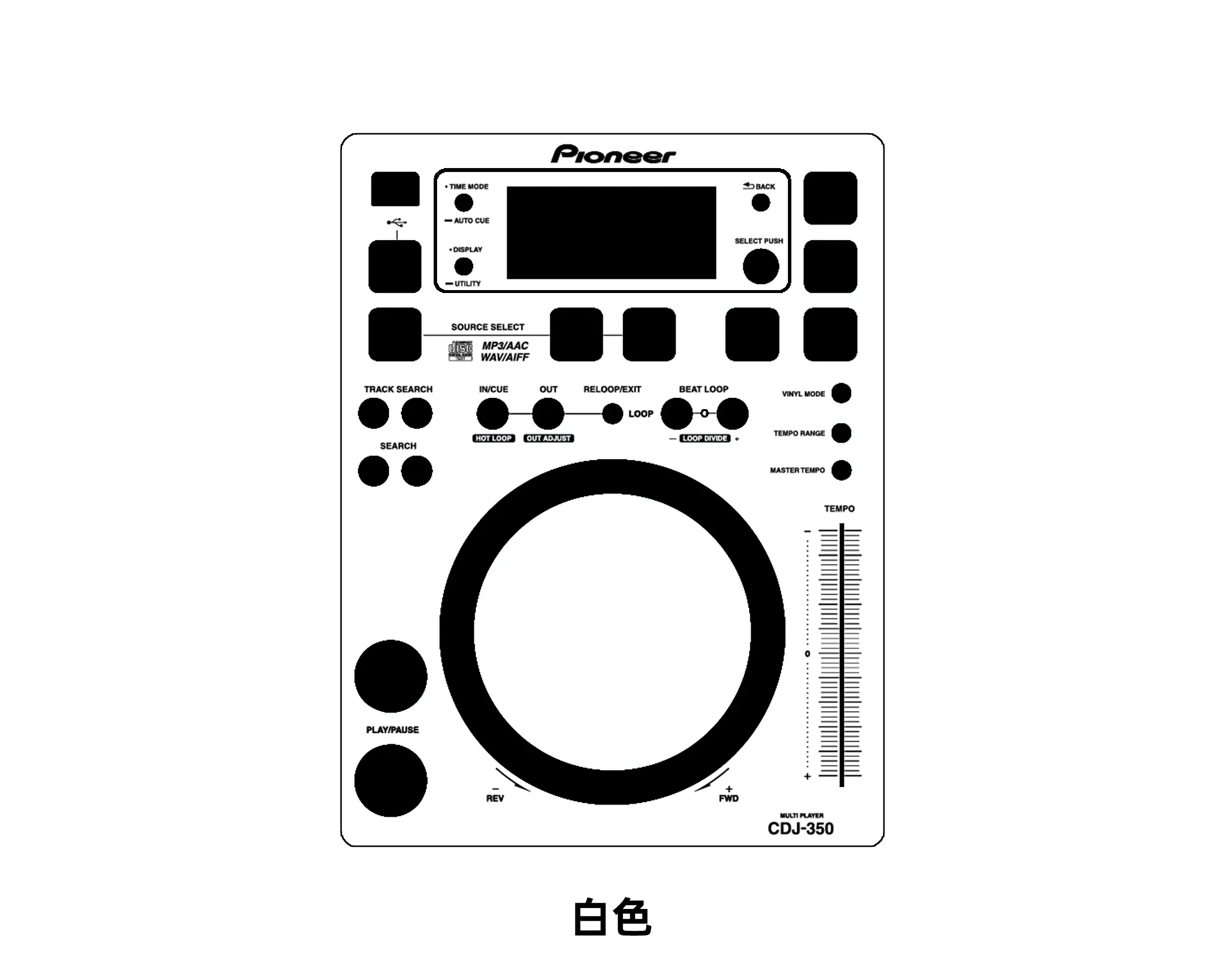 Пленка для панели проигрывателя дисков Pioneer CDJ-350 красочная наклейка (только