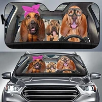 bloodhound driving headband and eyeglasses dog family car sunshade bloodhound car window sun cover car windshield durable visor