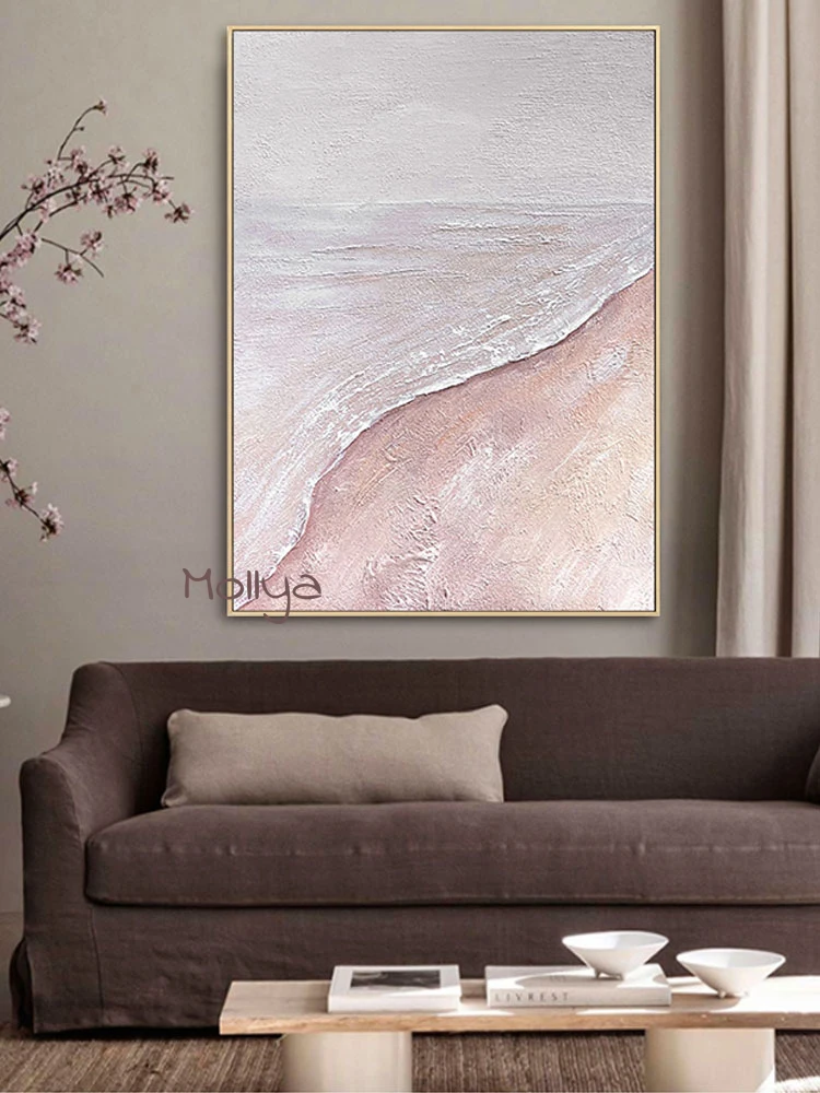 100% ручная роспись абстрактная картина маслом на холсте в гостиной розовая