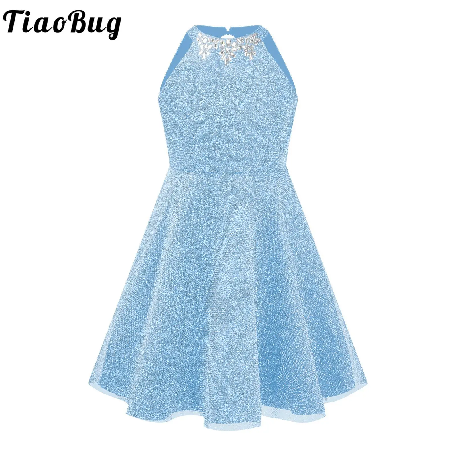 

Kids Girls Elegant Shiny Beaded Party Dress Sleeveless Princess Birthday Formal Party Dresses Wedding Bridesmaid Evening Gown