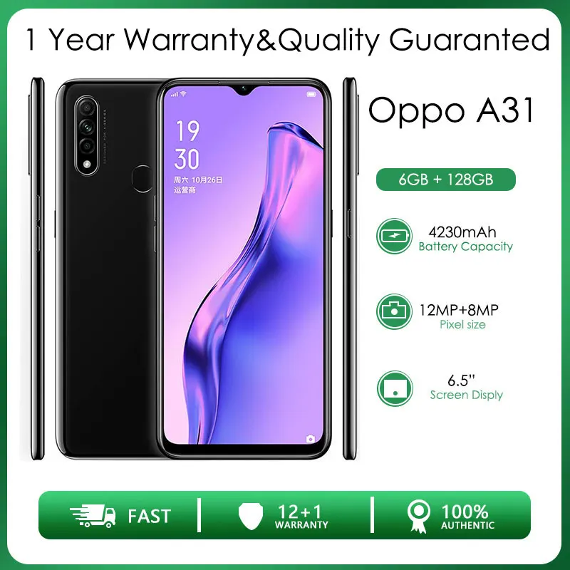 Оригинальный разблокированный Oppo A31 с двумя SIM-картами 6 ГБ ОЗУ 128 Гб ПЗУ 5 дюйма 3