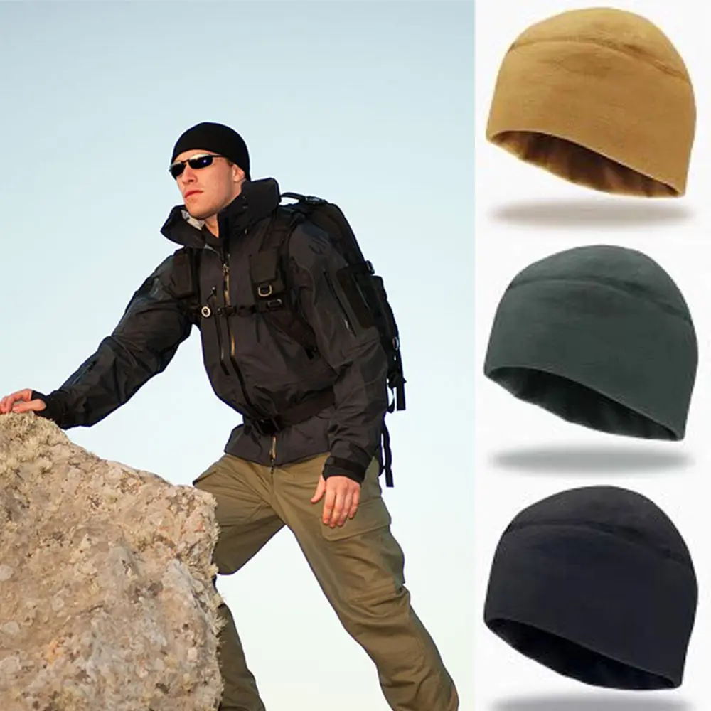 

Outdoor Winter Warm Windproof Men Women Bonnet Cuffed Beanies Hiking Caps Military Tactical Cap Skullcap Fleece Hats