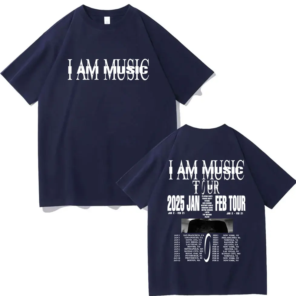 Фото Playboi Carti I AM MUSIC Tour 2025 Графические футболки Harajuku Хип-хоп Поп Рэп Футболка с коротким рукавом Мужские винтажные модные футболки №3