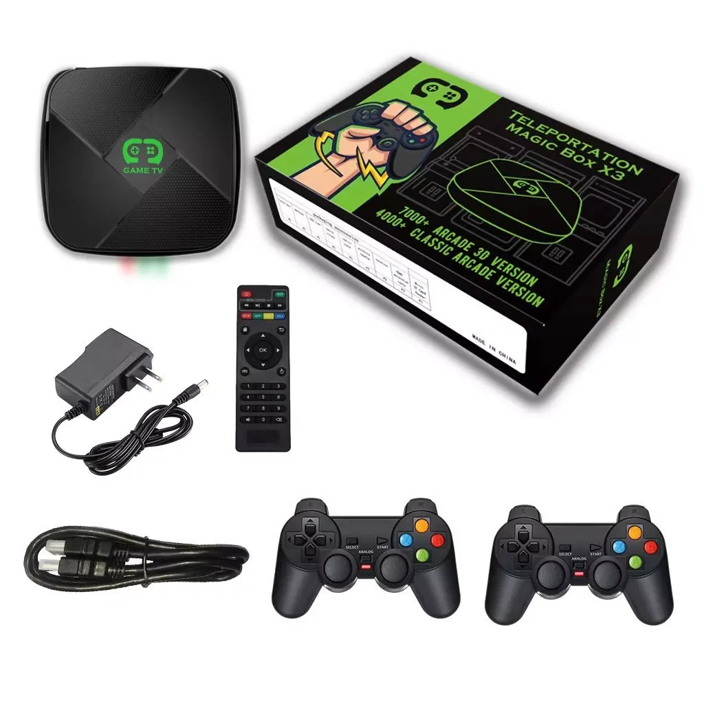 

GAME Box i3 3D Video Game Console Hisilicon Gaming System 35+Simulators 4K HD Output Retro Arcade Console 2Wireless Gamepads