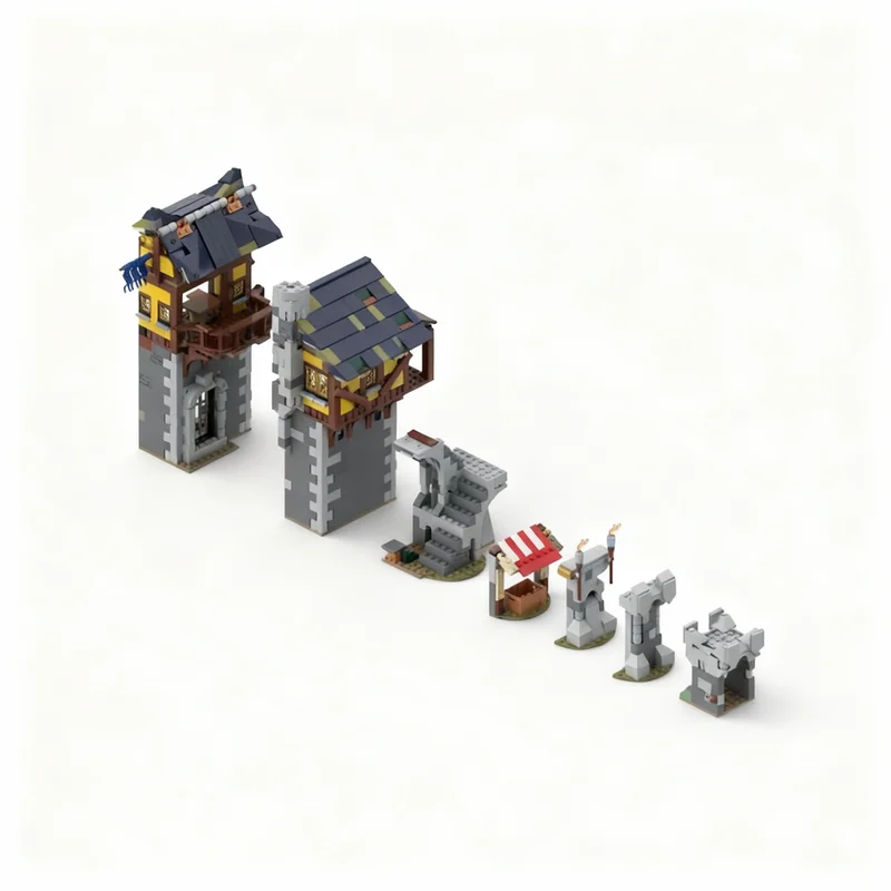 Фото Набор строительных блоков MOC Uptown Keep Castle, 1082 детали, архитектурная модель, игрушки, рождественские подарки, подарки на день рождения, развивающие идеи для детей №3