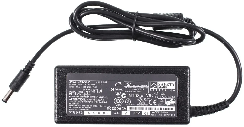 Зарядка 5 5x2 5mm / 19V 3 42A (Copy) (без сетевого кабеля) для Lenovo G770