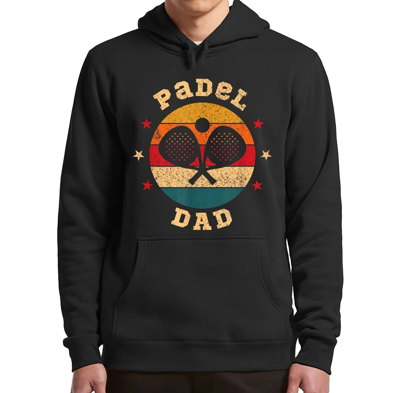 Padel Dad Hoodies Retro Padel Lovers Father's Day Gift Funny Men's Clothing Casual Soft Men's Clothing