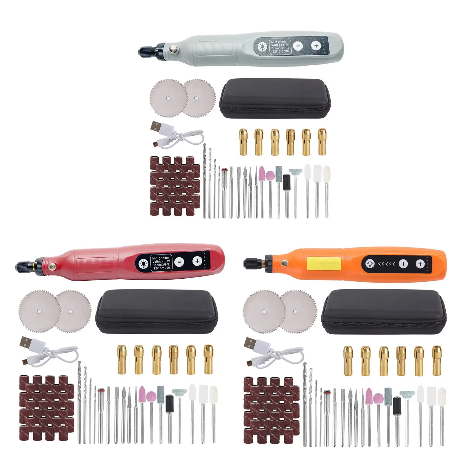 

Cordless Rotary Tool Set with Floodlight Powerful Handheld Grinder for Grinding Cleaning DIY Handmade Crafting Trimming Sanding