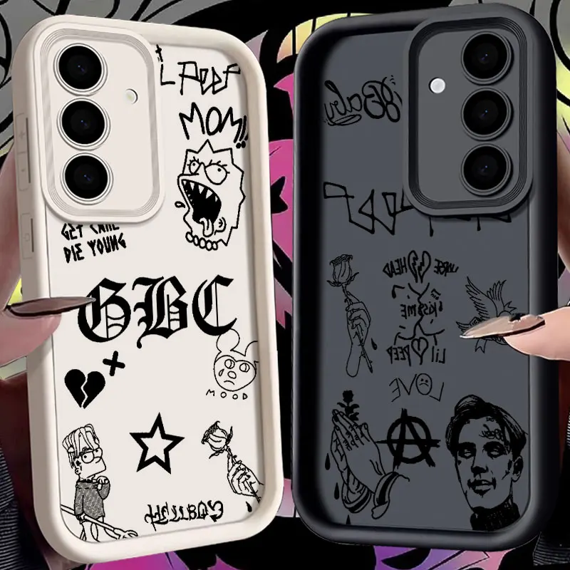 For Samsung Galaxy S24FE Phone Case S24 S23 S21 S20 Fe S25 Ultra S22 Plus 5G Shockproof Back Cover Lil Peep Hell Boy Rapper