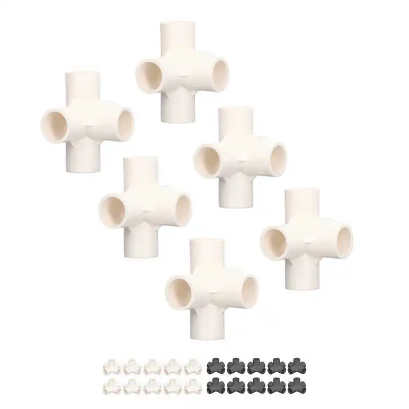 

10 Pcs 5 Way Pipe Connector 25mm Elbow Pipe Fitting for Furniture Greenhouse Tent PVC