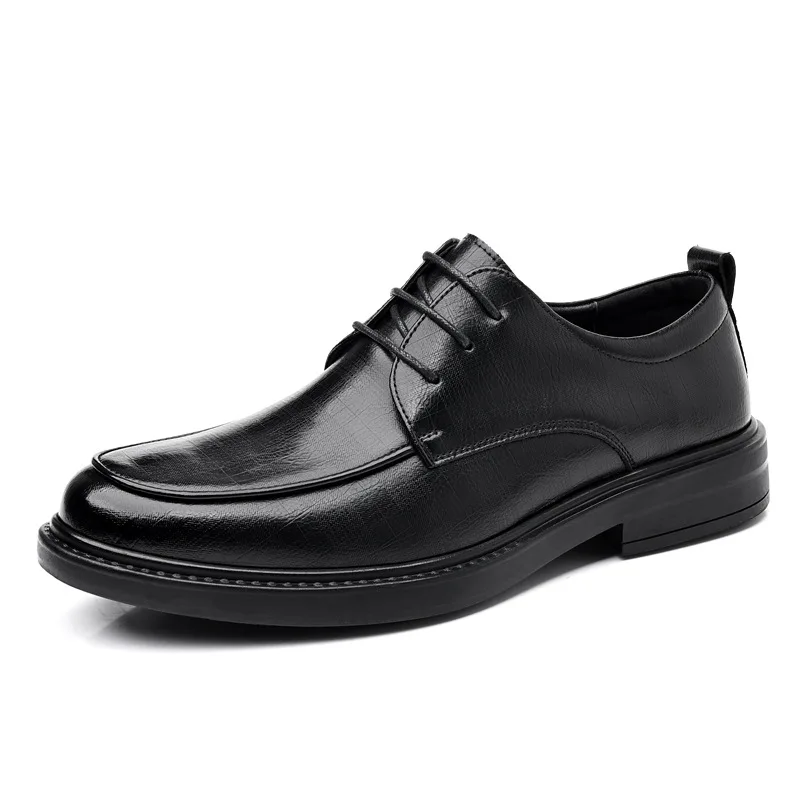 

Cow Leather Men's Dress Shoes British Style Soft Sole Wedding Groom Shoes Black Spring Autumn New Designer Shoe Male