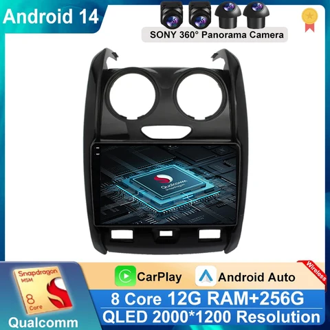Автомагнитола на Android 14 для Renault Duster 2015-2020, LADA Largus 2021, мультимедийный видеоплеер, GPS, Carplay, автомагнитола, стерео