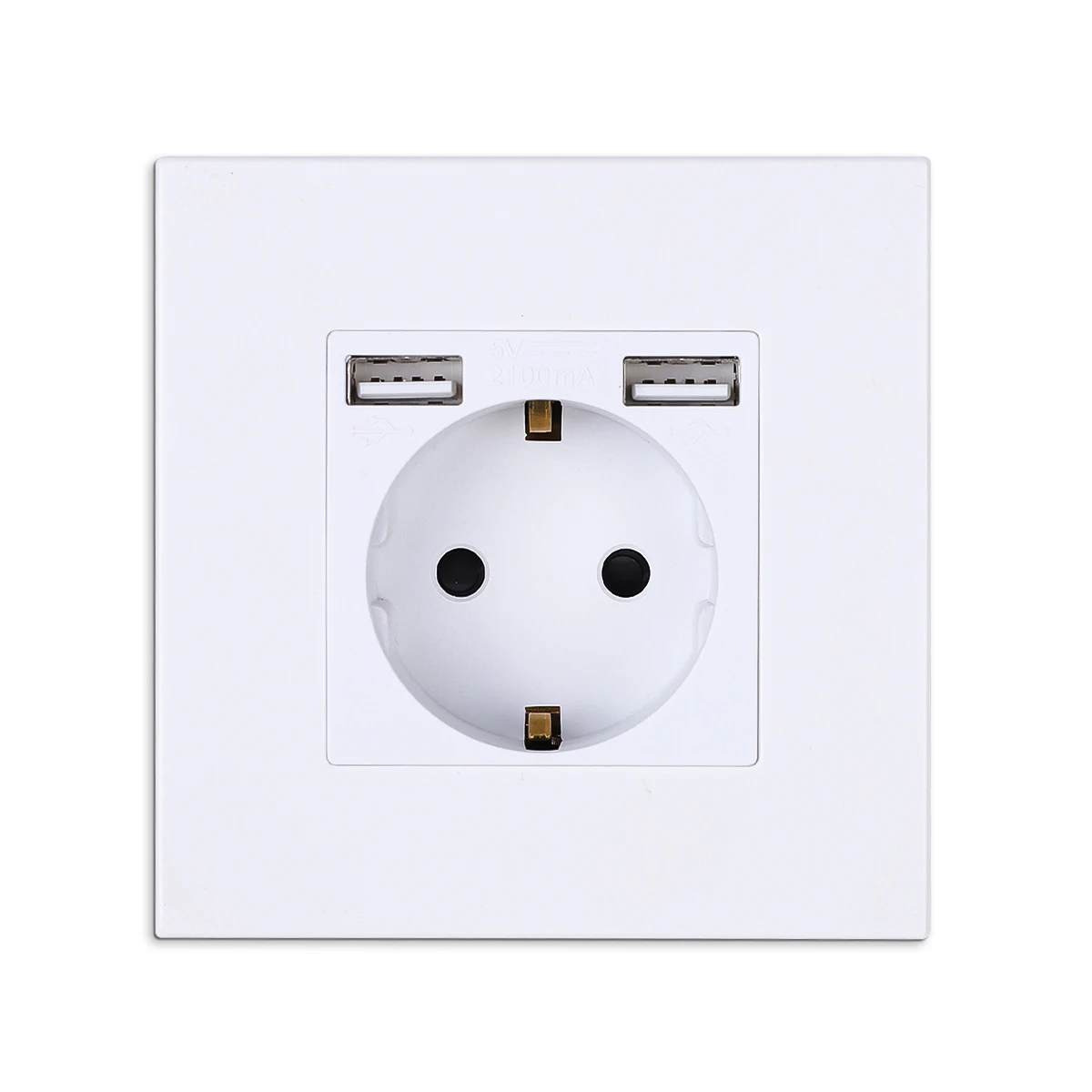 

EU Power socket socket with usb for home,Dual Usb plug 5V 2A PC Panel 86*86mm Usb wall socket Smart LED ON/OFF 16A Outlets