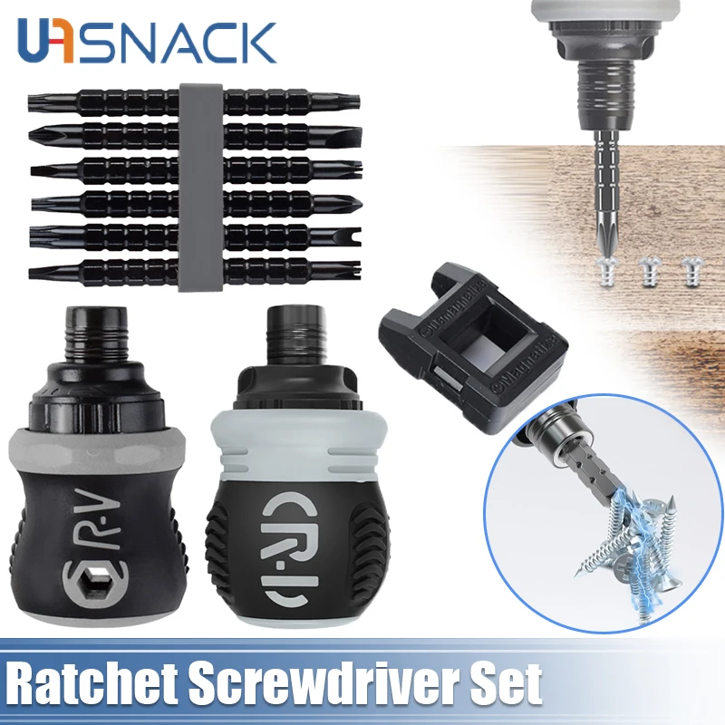 

13 In 1 Ratchet Screwdriver Rotating Handle Set Detachable Crv Magnetic Multitool U Type Y Shaped Phillips Cross Triangle Head