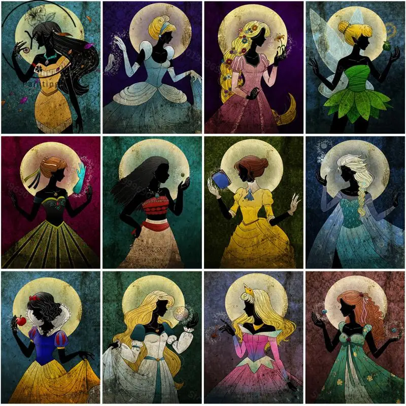 

5D Diy Disney Princess Diamond Painting Handmade Full Diamond Diamond Mosaic Cross Stitch Wall Decoration Art Embroidery Kit