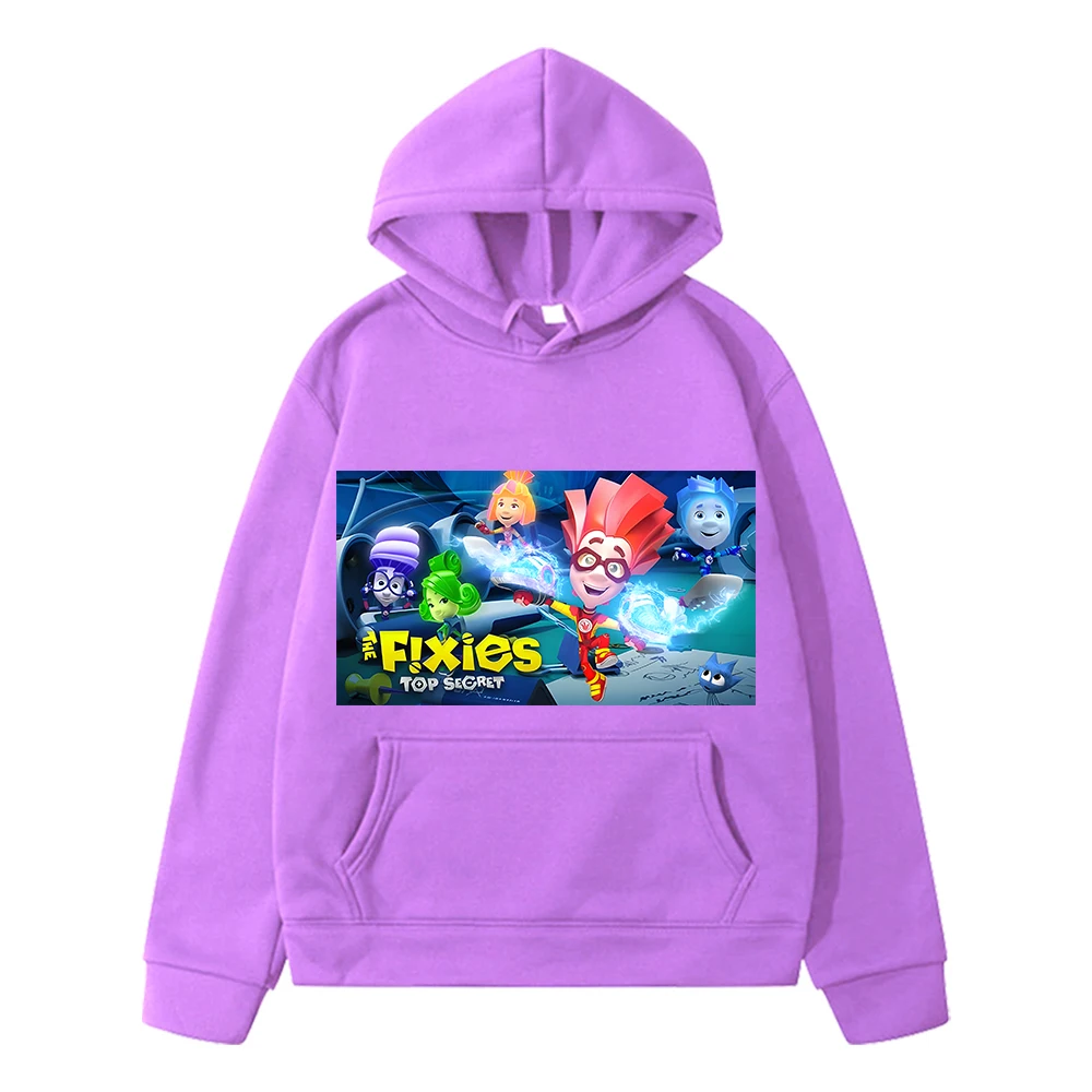 

Аниме Толстовка с капюшоном от The Fixies, Осенний свитшот, флисовый пуловер, детская одежда для девочек y2k, повседневная куртка-толстовка для мальчиков и девочек