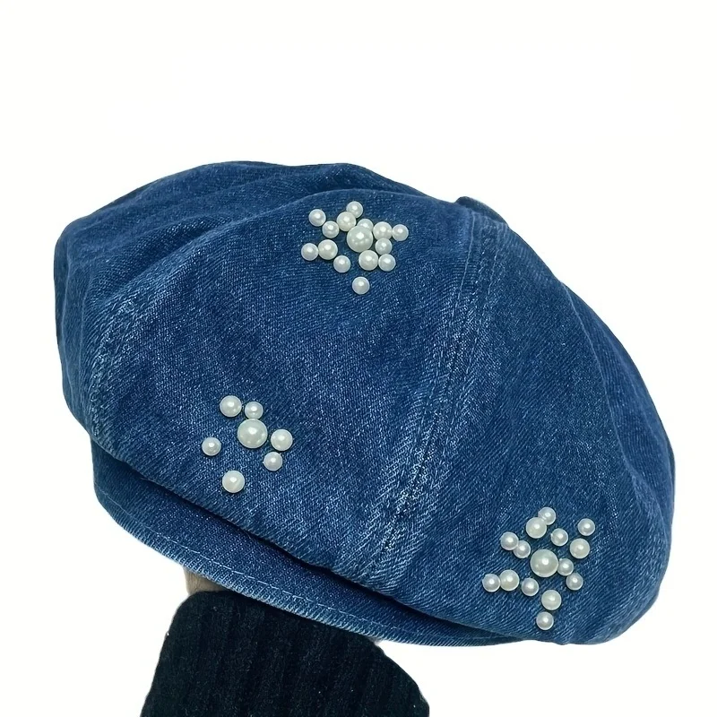 Преппи сладкий жемчуг ковбойский берет для детей Весна/Лето онлайн красное лицо