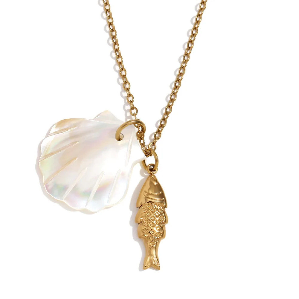 Женское винтажное ожерелье из ракушек и морских звезд