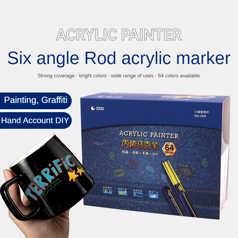 

12/24 Colors Acrylic Paint Pens for Rock Painting Stone Ceramic Glass Wood Porcelain Mug Canvas DIY Card Making Art Supplies