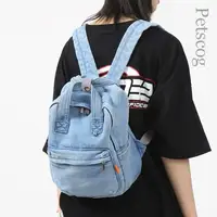 Canvas Women's Backpack Small Casual School Bag For Teenage Girls Female Shoulder Bag Designer Backpack Solid Student Tote Blue