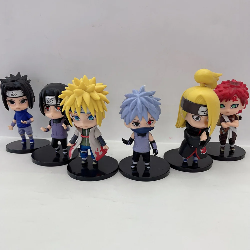 

6 Pcs/set Naruto Anime Figures Doll Figma Gaara Kawaii Mini Gift Cute Uchiha Itachi Q Version Akatsuki GK Sasuke Model PVC Toys