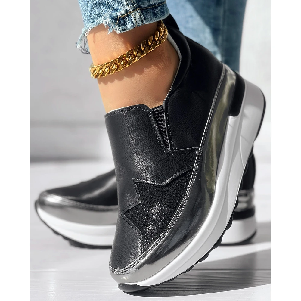 Женские кроссовки на платформе сетчатые сникерсы выход без застежки с цветными