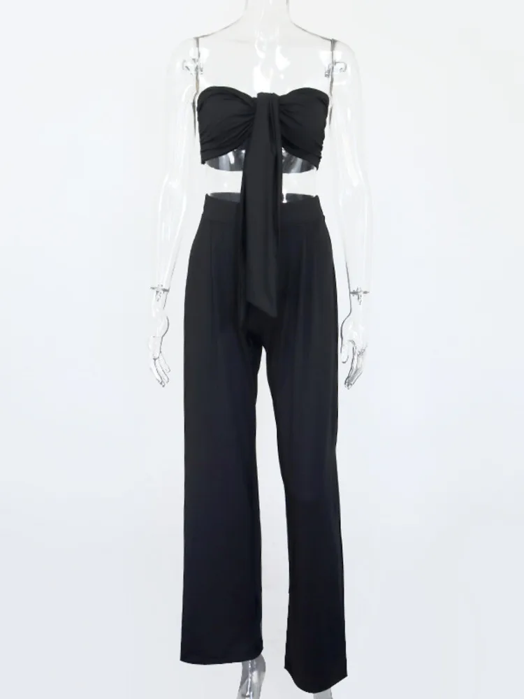 Комплект из 2 предметов Kesiachiccly повседневный комбинезон без рукавов длинные брюки