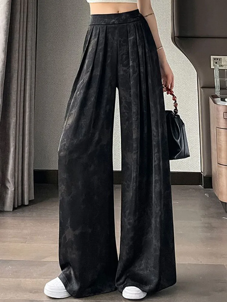 Шикарный дизайн мешковатые широкие брюки женские повседневные эластичные с