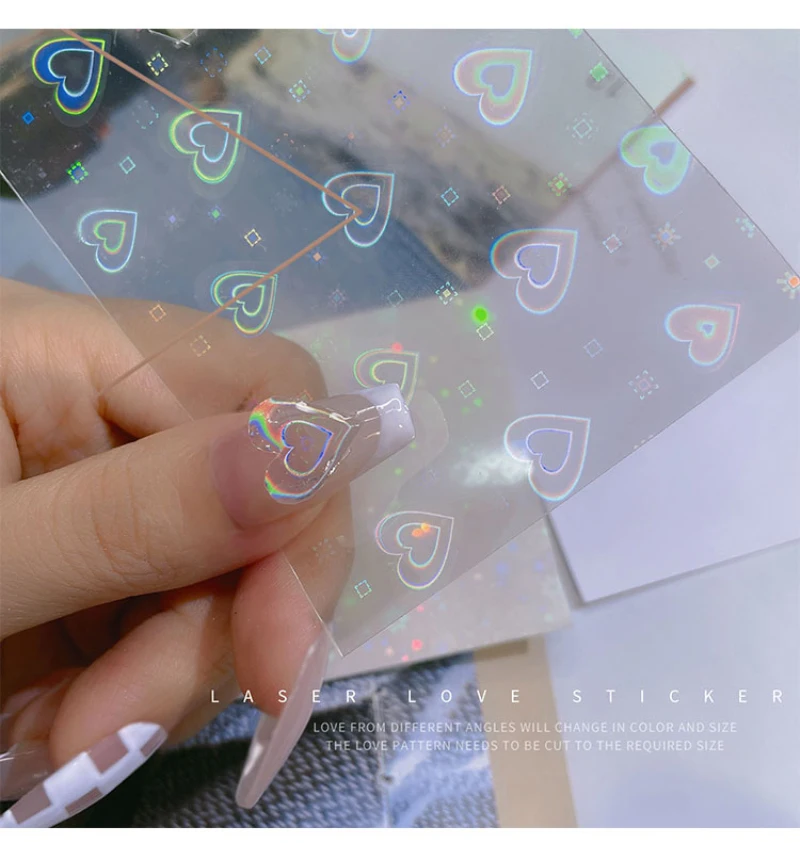 

10 шт., лазерные наклейки для ногтей «Аврора»