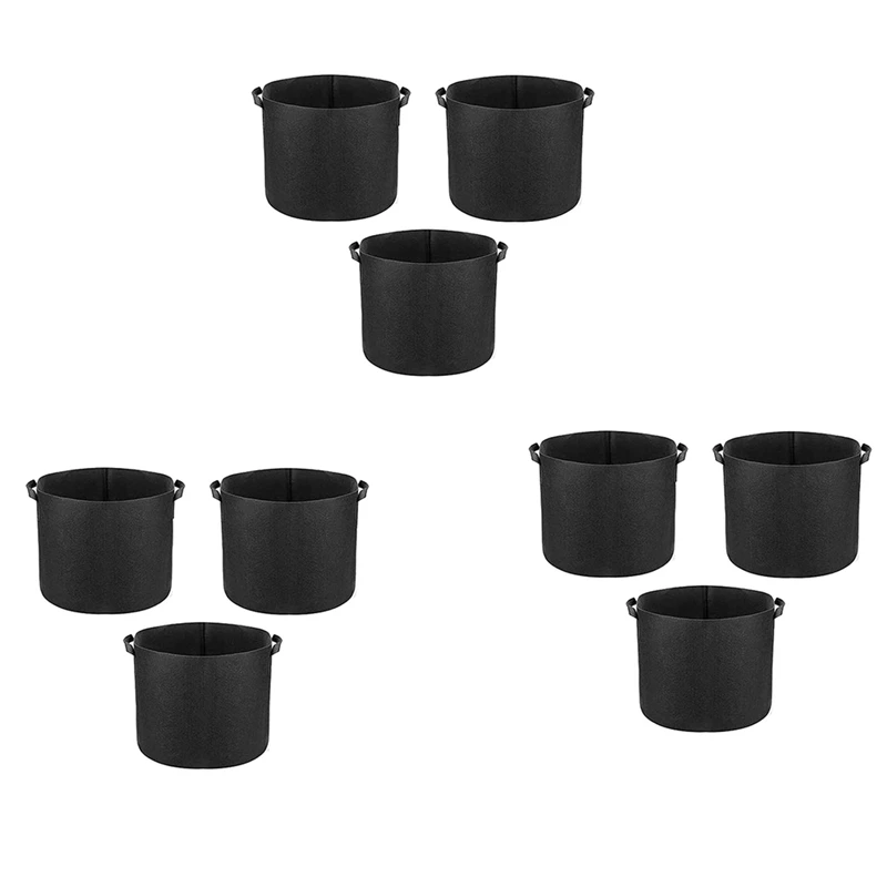 9 Pack 5 Gallon Grow Bags,Plants Pots With Handles,Indoor & Outdoor Grow Containers For Plants,Vegetables And Fruits