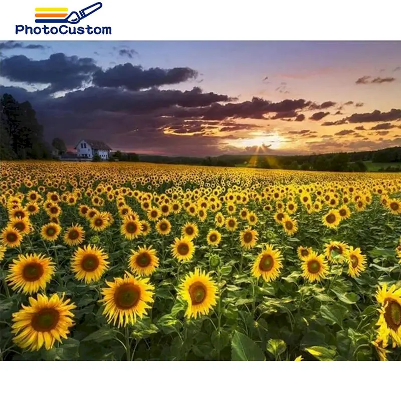 

PhotoCustom Full Square/round 5d DIY Diamond Painting Landscape Diamond Embroidery Mosaic Flower Decor For Home