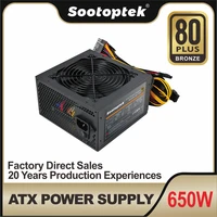 pc atx switching power supply 110v230v active pfc 650w 12cm black cooling fan for gaming case