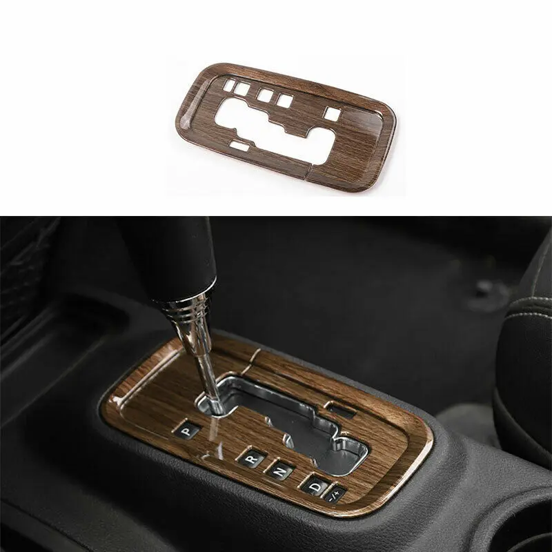 

For 2011-2017 Jeep Wrangler JK Wood Grain Central Console Gear Shift Panel Trim