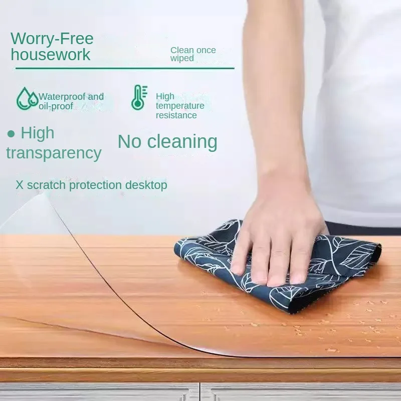 

Soft Glass Protection Pad PVC Tablecloth Waterproof Transparent Frosted Desktop Protection Pad Coffee Table Living Room
