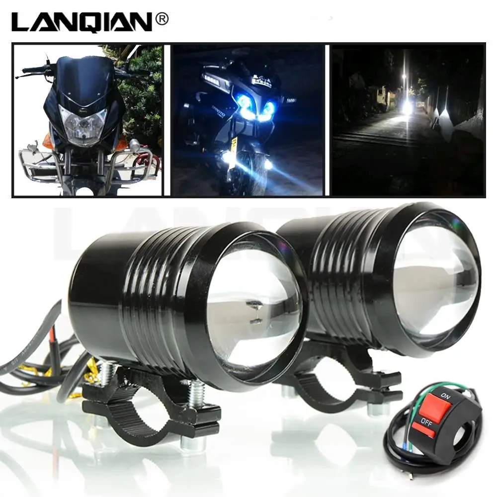 

Motorcycle headlight Led light Auxiliary Lamp U2 Led Motorbike Spotlights Accessory Moto DRL Fog Spot Head Light 30W 12V 1200LM