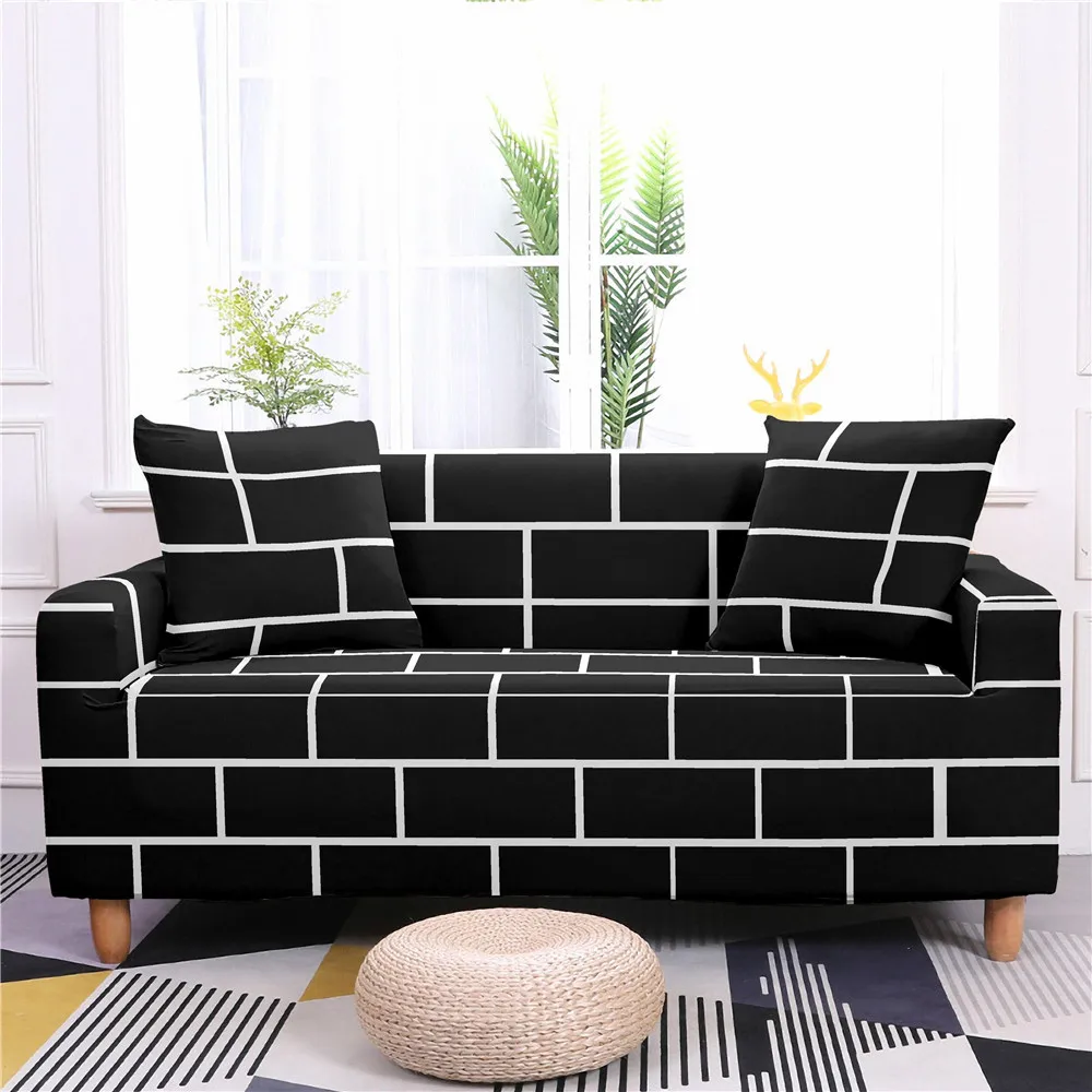

Colorful Wall Tiles Pattern Sofa Cover Polyester All-inclusive Living Room Bedroom Sofa Towel Home Decoration Housse Canapé